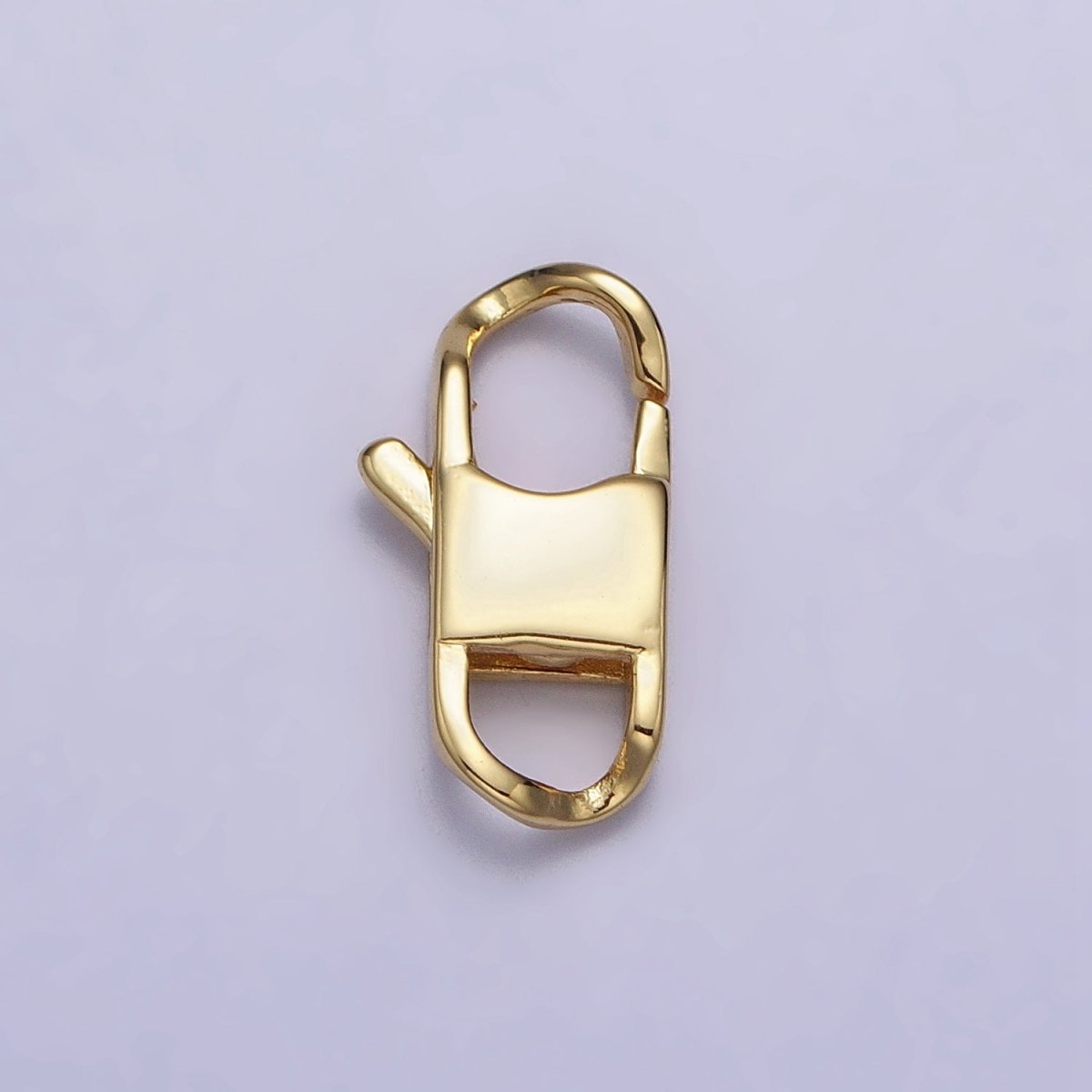 24K Gold Filled Curved Lobster Clasps Hammered Geometric Rectangular Closure Supply in Gold & Silver | Z-119 Z-120 - DLUXCA