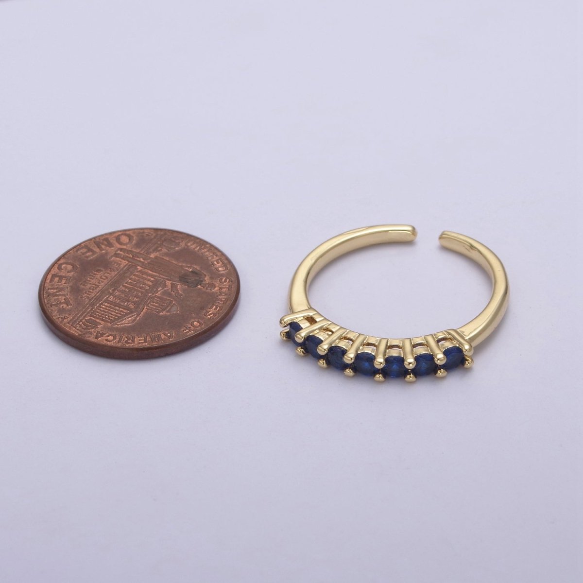 24k Gold Filled CZ Stone Ring - Dainty Ring - Fuschia Blue Green Clear Black Cubic Zirconia Ring - Minimalist Jewelry U-264 ~ U-268 - DLUXCA