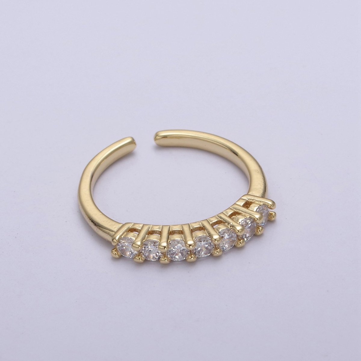 24k Gold Filled CZ Stone Ring - Dainty Ring - Fuschia Blue Green Clear Black Cubic Zirconia Ring - Minimalist Jewelry U-264 ~ U-268 - DLUXCA