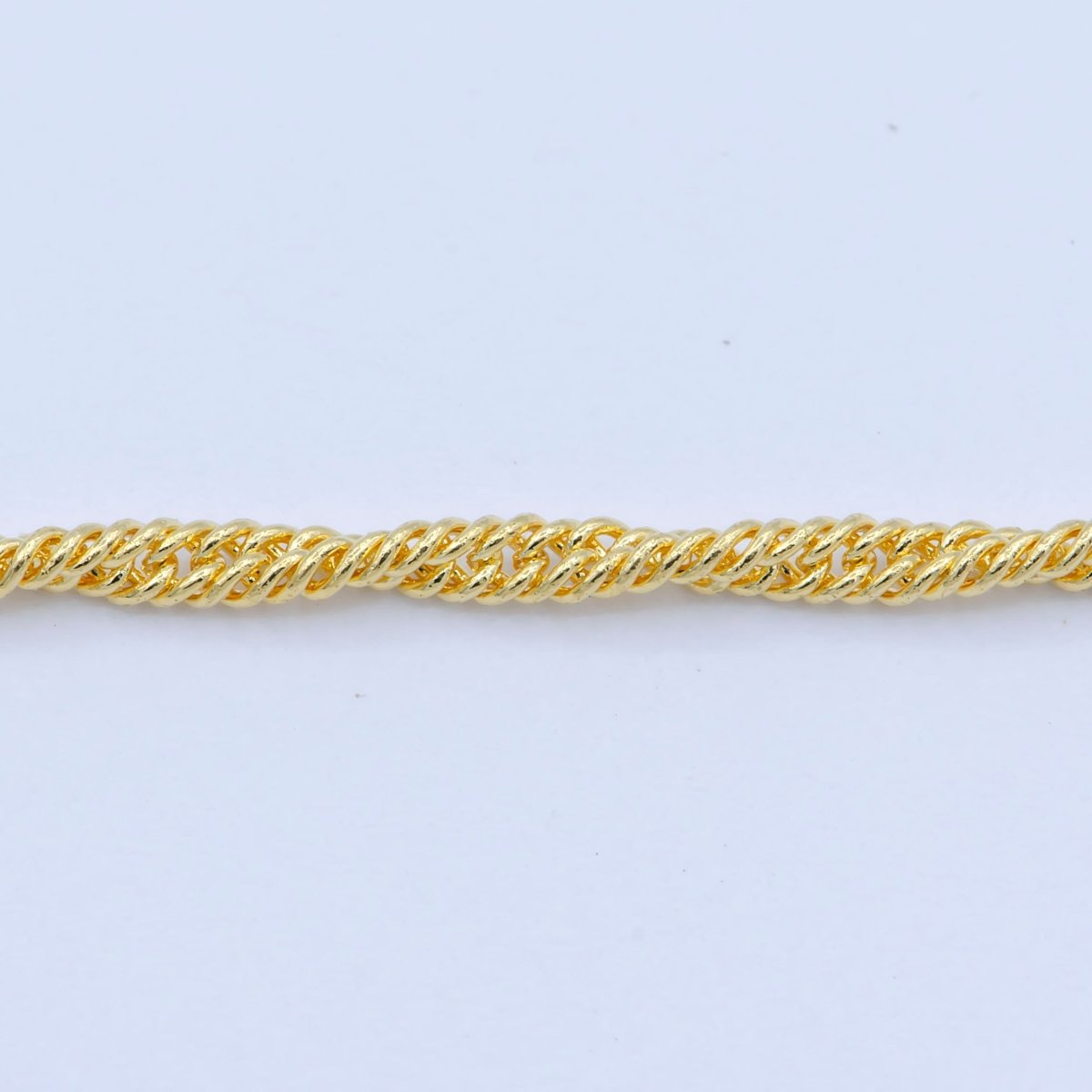 24K Gold Filled Dainty 1.5mm Twisted Singapore 18 Inch Layering Chain Necklace | WA-195 Clearance Pricing - DLUXCA