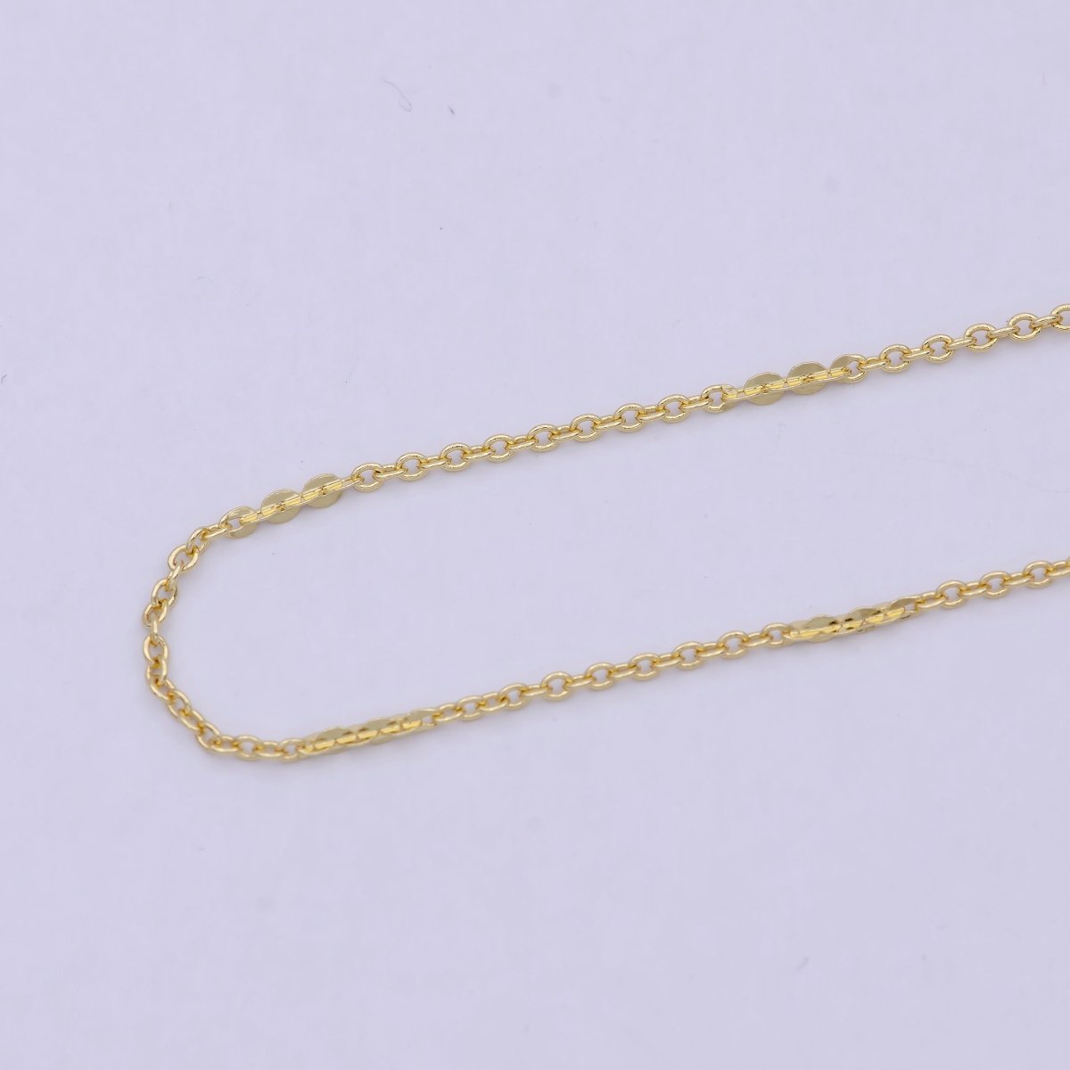 24K Gold Filled Dainty 1.5mm Width Link Chain, Unique Rolo Unfinished Chain in Gold & Silver Color, Chain For Jewelry Making | ROLL-692, ROLL-693 Clearance Pricing - DLUXCA