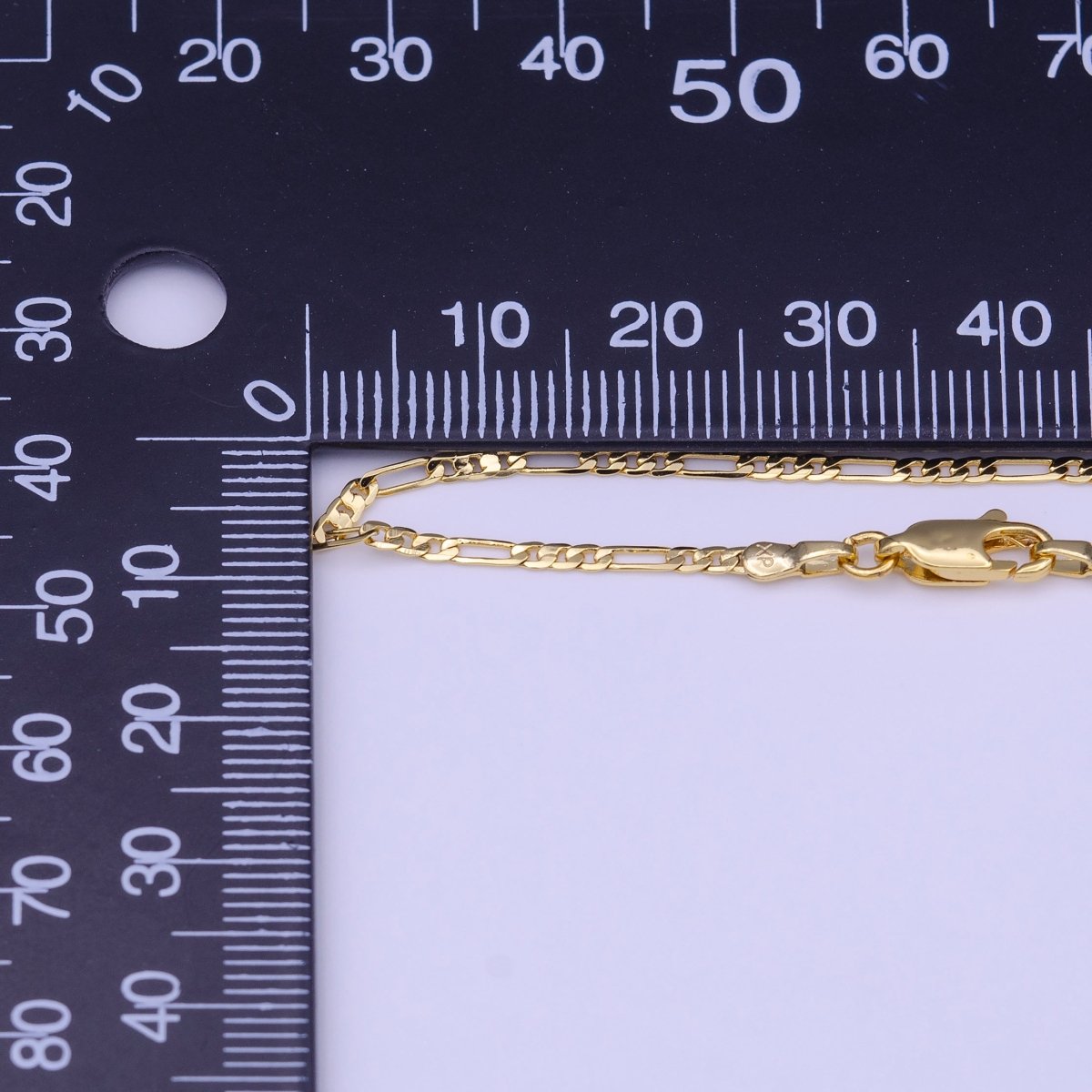 24K Gold Filled Dainty 1.8mm Figaro Chain 15.5 Inch Choker Necklace | WA-1455 Clearance Pricing - DLUXCA