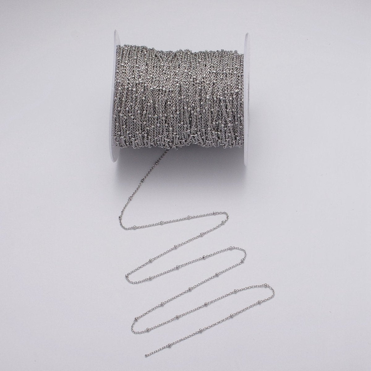 24K Gold Filled Dainty 1.8mm Satellite Bead Rolo Unfinished Chain by Yard in Gold & Silver | ROLL-1040, ROLL-1095 - DLUXCA