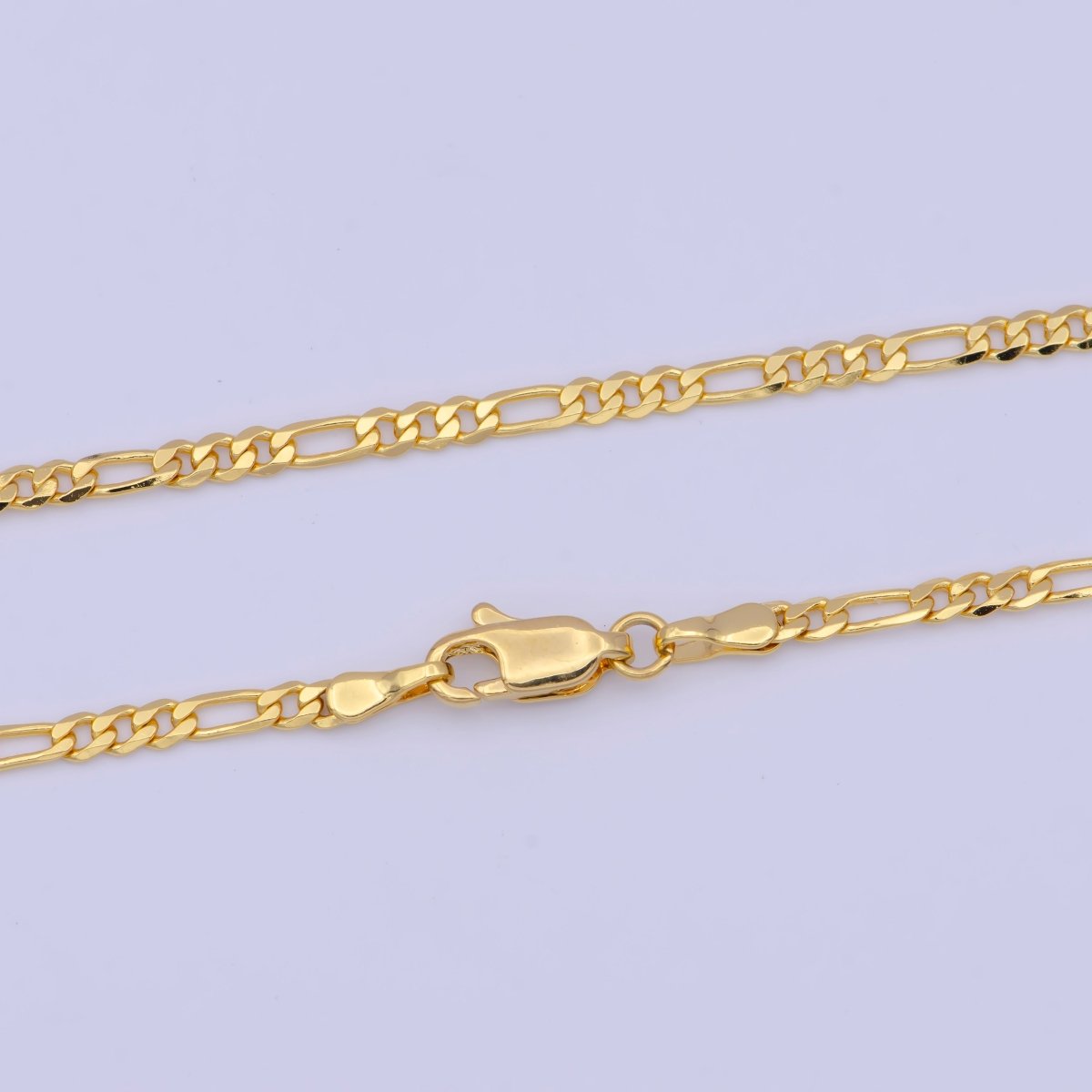 24K Gold Filled Dainty Figaro Chain Minimalist Necklace, Unisex Figaro Chain Necklace 2.4mm Width Ready to Wear | WA-1130 Clearance Pricing - DLUXCA