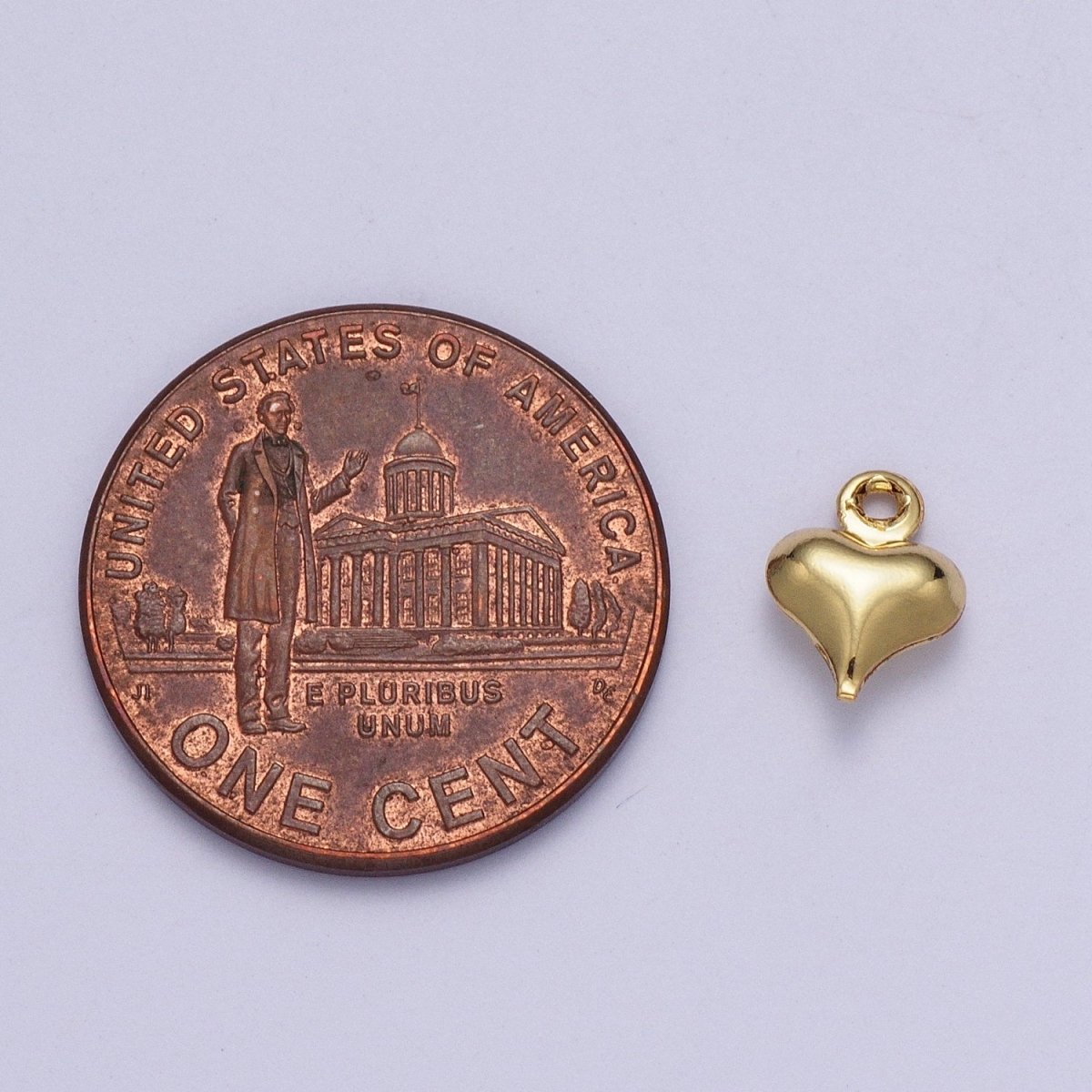 24K Gold Filled Dainty Minimalist Heart Love Charm, Small Simple Gold Heart Love For Jewelry Making AG-092 - DLUXCA