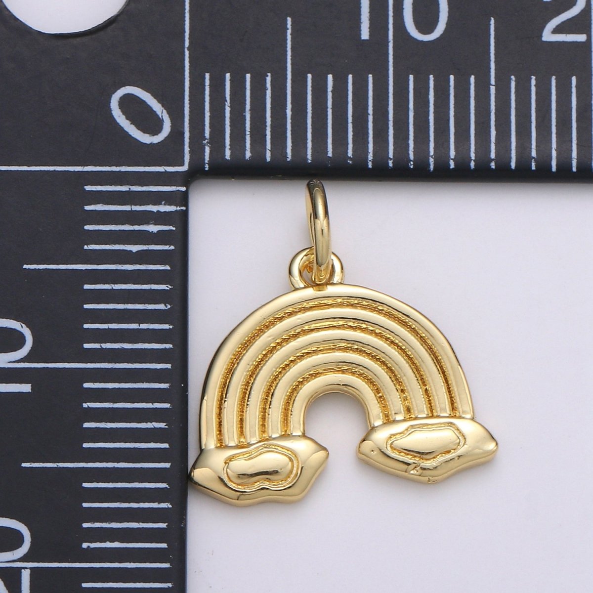 24k Gold Filled Dainty Rainbow Cloud Charm, Gold Cloud Rainbow Pendant for Necklace Bracelet Earring Charm Component Supply E-066 - DLUXCA