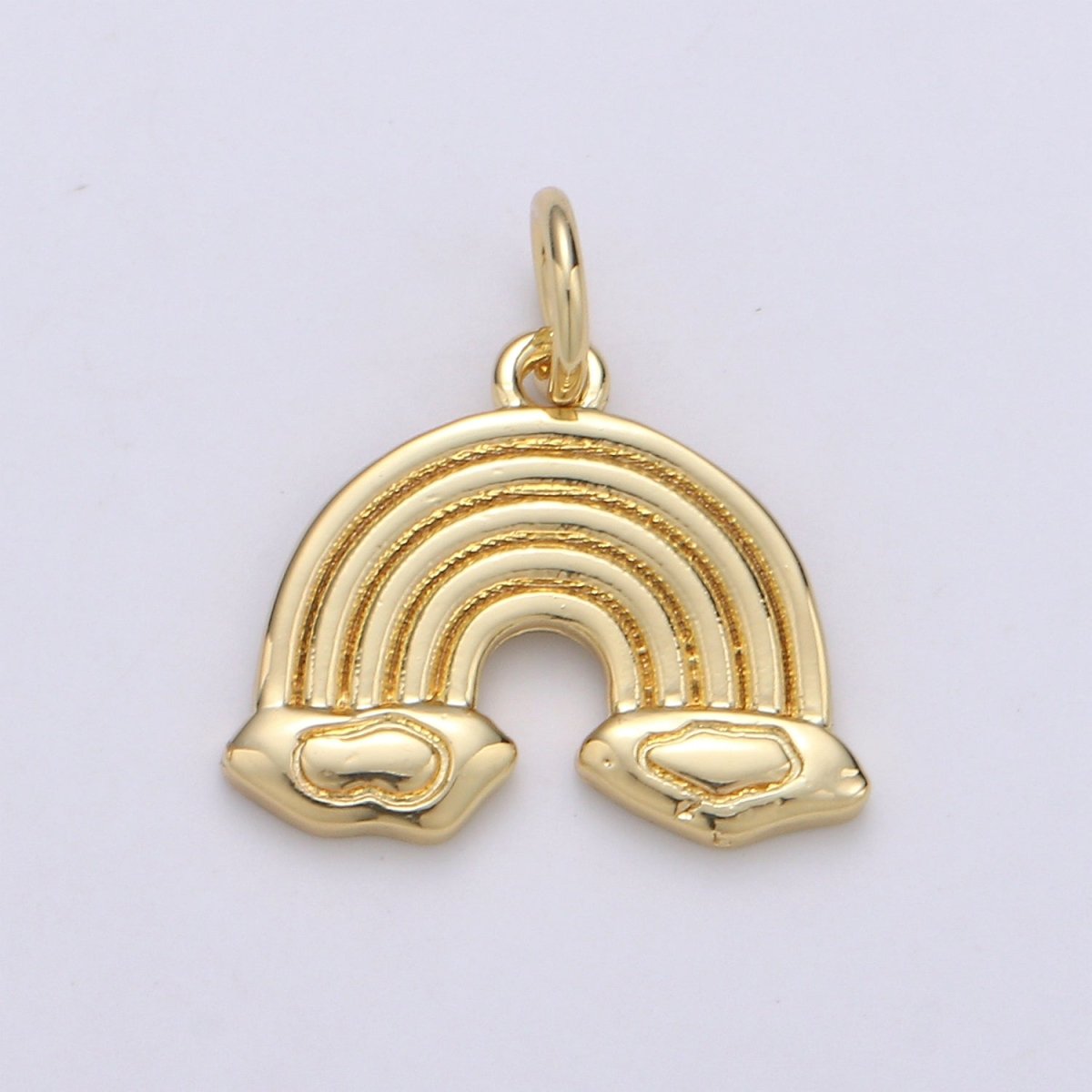 24k Gold Filled Dainty Rainbow Cloud Charm, Gold Cloud Rainbow Pendant for Necklace Bracelet Earring Charm Component Supply E-066 - DLUXCA