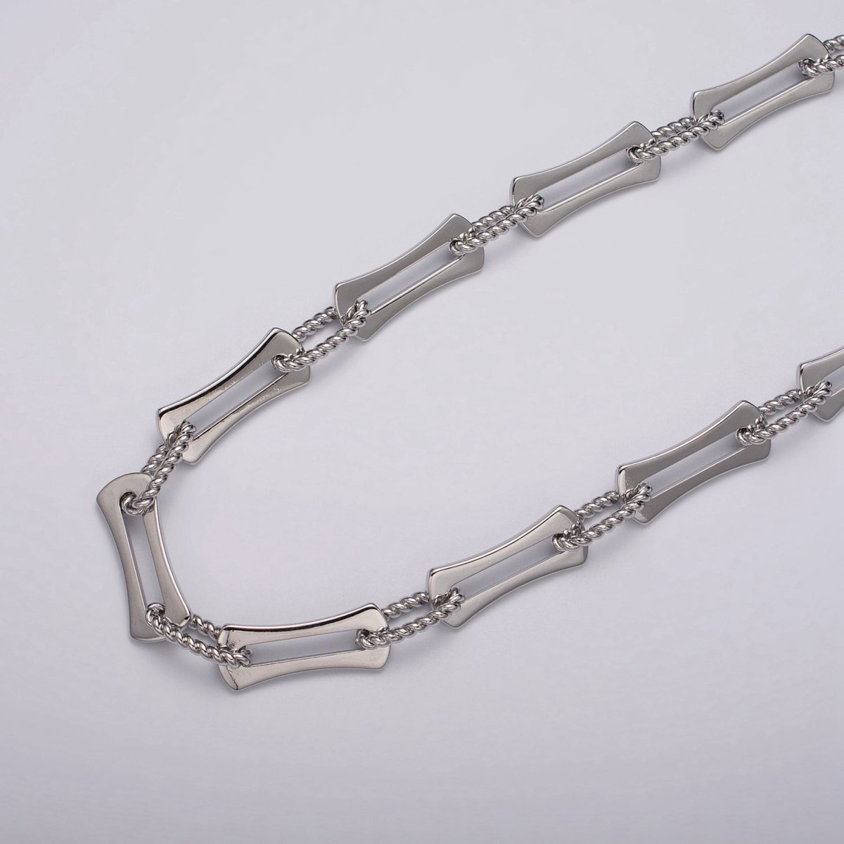 24k Gold Filled Designed Curved Paperclip Twisted Oblong Link Unfinished Chain in Gold & Silver | ROLL-1137, ROLL-1138 Clearance Pricing - DLUXCA