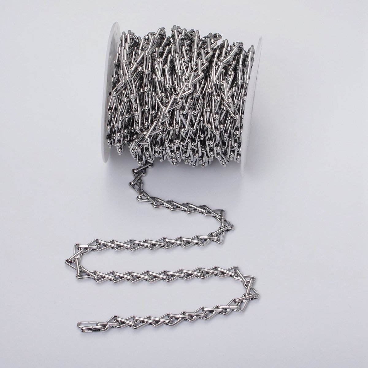 24k Gold Filled Designed Multiple Oblong Link Geometric Unfinished Yard Chain in Gold & Silver | ROLL-1123 ROLL-1202 Clearance Pricing - DLUXCA