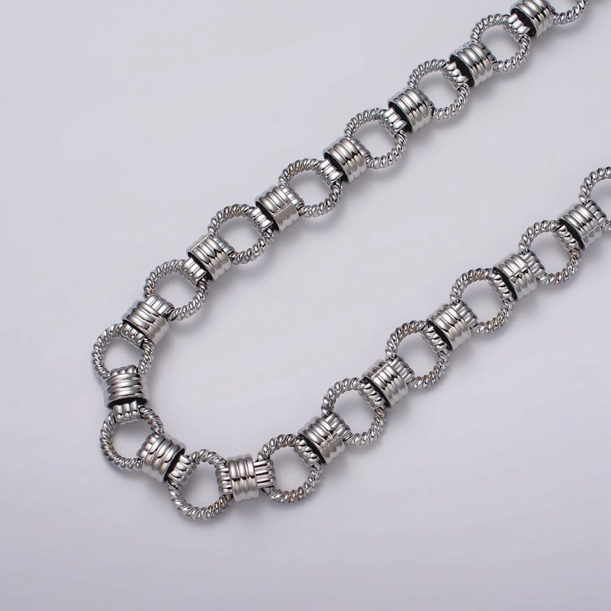 24k Gold Filled Designed Twisted Rolo Statement 13mm Unfinished Chain in Gold & Silver | ROLL-1121, ROLL-1191 Clearance Pricing - DLUXCA