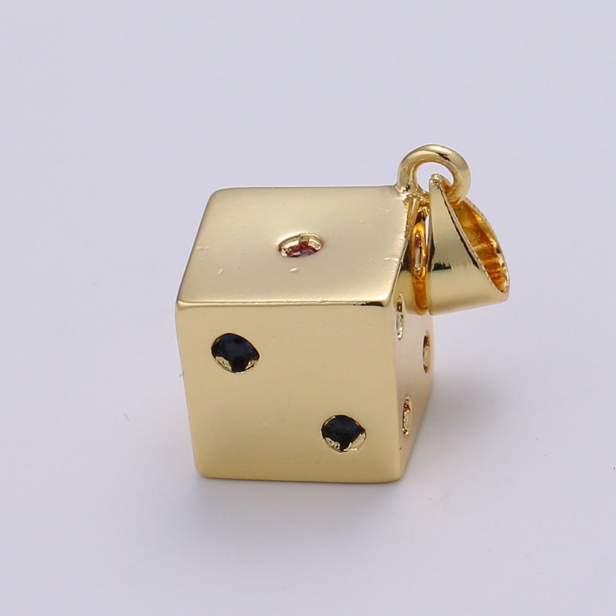 24K Gold Filled Dice, Dainty Dice, Gold Lucky Dice Charm Necklace Jewelry Craft Supply For Necklace Earring Bracelet Component | J249 - DLUXCA