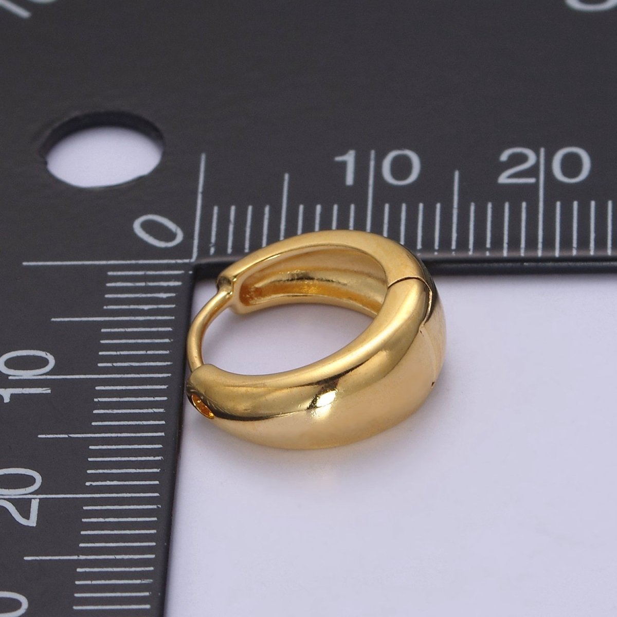 24K Gold Filled DOME Hoops • Bold Gold Hoops Minimalist, Light Weight, Perfect for Everyday Wear T-303 - DLUXCA