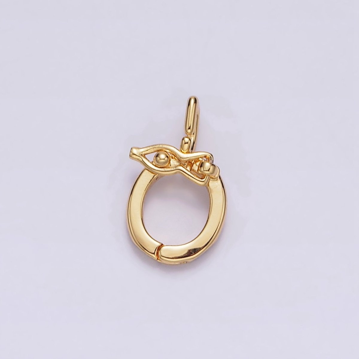 24K Gold Filled Double Bead Snap Open Loop Interchangeable Charm Holder | Z-444 - DLUXCA