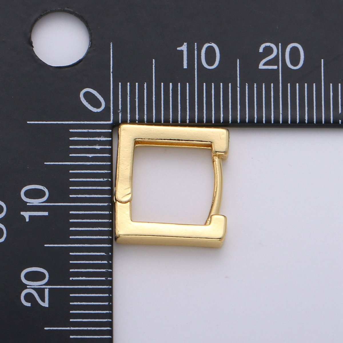 24k Gold Filled Earrings, Square Huggie Earring, Square Earrings, DIY Earrings, Everyday Wear Earrings, Rosegold Earring L-924 - DLUXCA