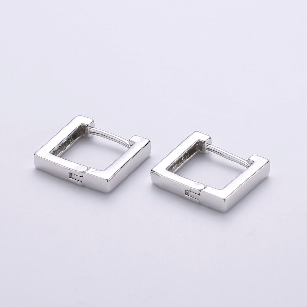 24k Gold Filled Earrings, Square Huggie Earring, Square Earrings, DIY Earrings, Everyday Wear Earrings, Rosegold Earring L-924 - DLUXCA