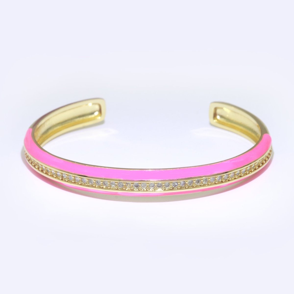 24K Gold Filled Enamel Cuff Bracelet Wholesale Fashion Jewelry | WA-073 to WA-082 Clearance Pricing - DLUXCA