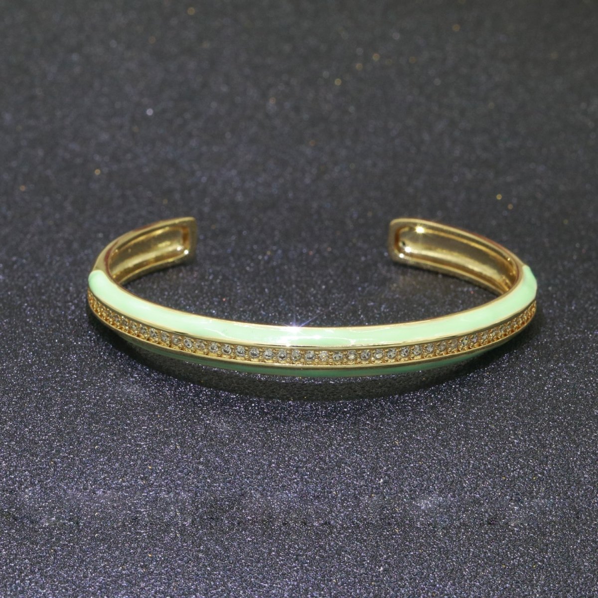 24K Gold Filled Enamel Cuff Bracelet Wholesale Fashion Jewelry | WA-073 to WA-082 Clearance Pricing - DLUXCA