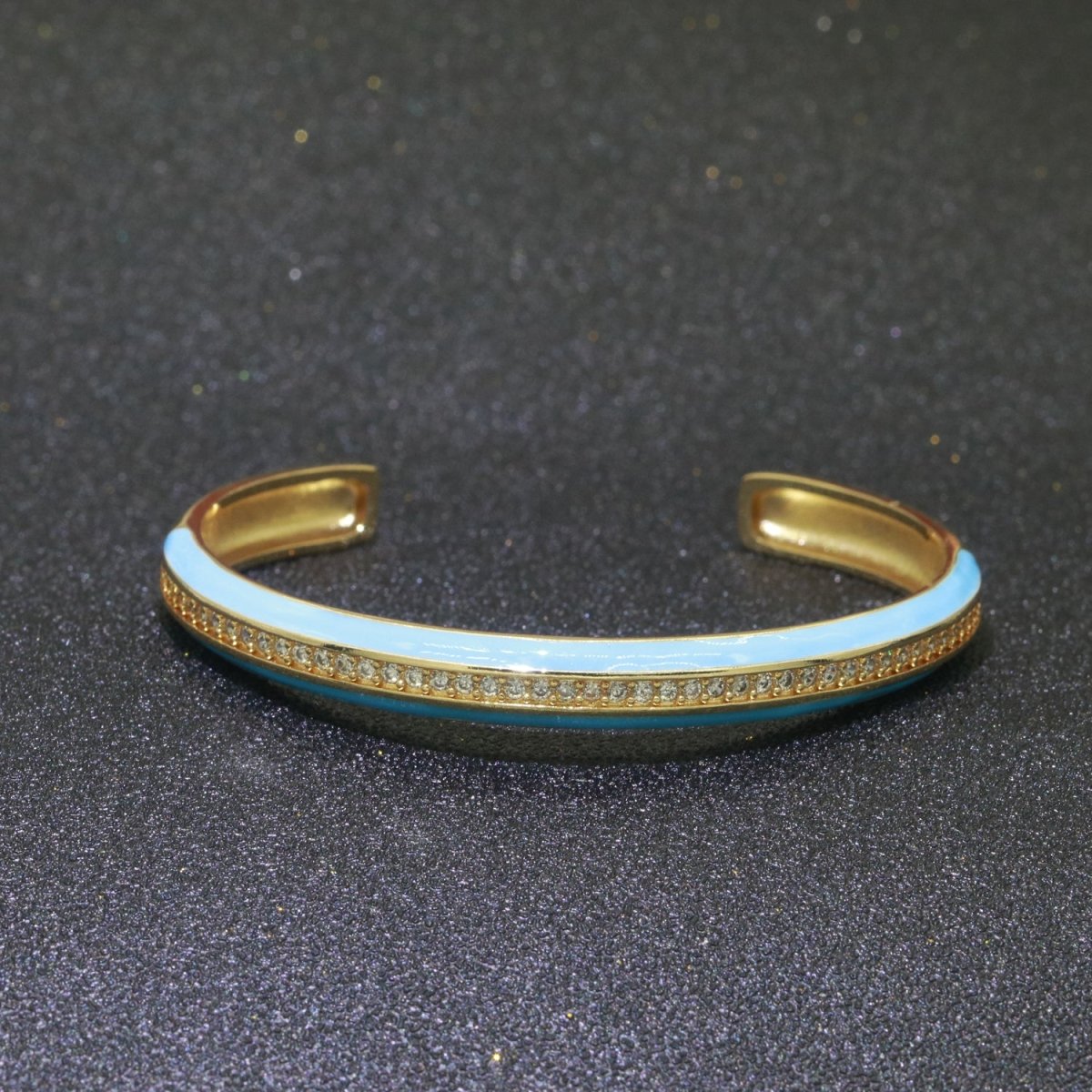 24K Gold Filled Enamel Cuff Bracelet Wholesale Fashion Jewelry | WA-073 to WA-082 Clearance Pricing - DLUXCA