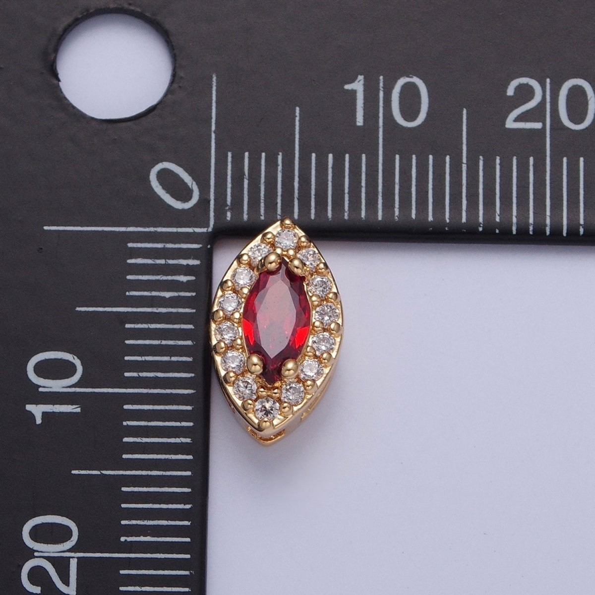 24K Gold Filled Evil Eye Spacer Bead, Micro Pave Multicolor CZ Cubic Zirconia Bead Supply Component For Jewelry Making W-857~W-865 - DLUXCA