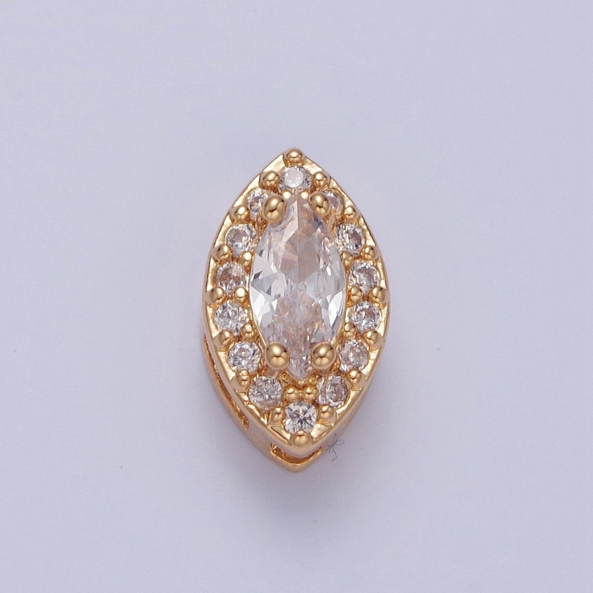 24K Gold Filled Evil Eye Spacer Bead, Micro Pave Multicolor CZ Cubic Zirconia Bead Supply Component For Jewelry Making W-857~W-865 - DLUXCA