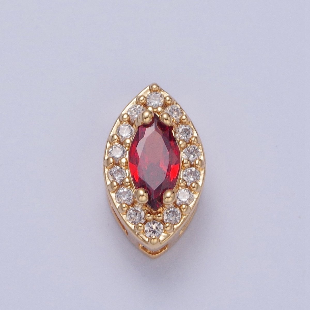 24K Gold Filled Evil Eye Spacer Bead, Micro Pave Multicolor CZ Cubic Zirconia Bead Supply Component For Jewelry Making W-857~W-865 - DLUXCA