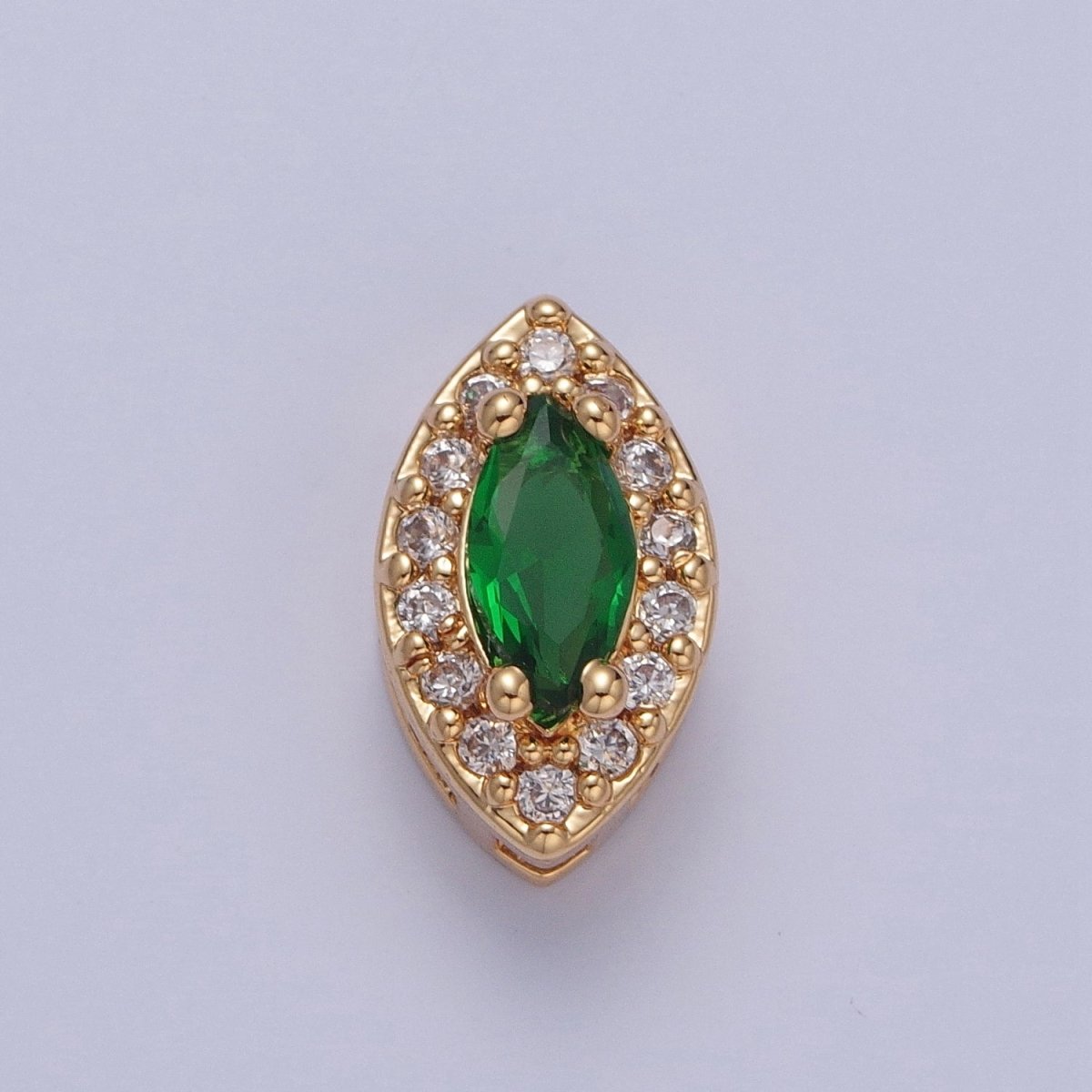 24K Gold Filled Evil Eye Spacer Bead, Micro Pave Multicolor CZ Cubic Zirconia Bead Supply Component For Jewelry Making W-857~W-865 - DLUXCA