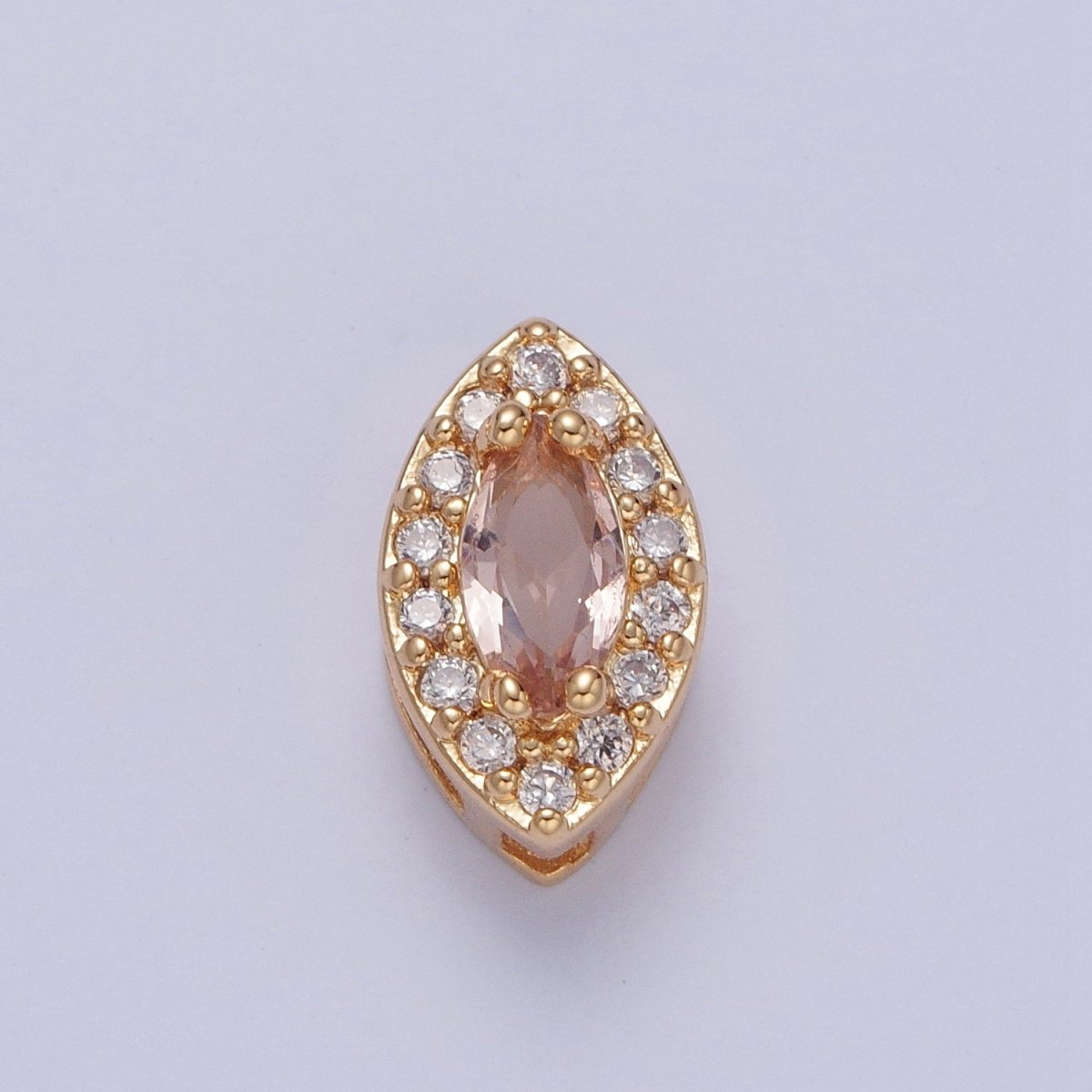 24K Gold Filled Evil Eye Spacer Bead, Micro Pave Multicolor CZ Cubic Zirconia Bead Supply Component For Jewelry Making W-857~W-865 - DLUXCA