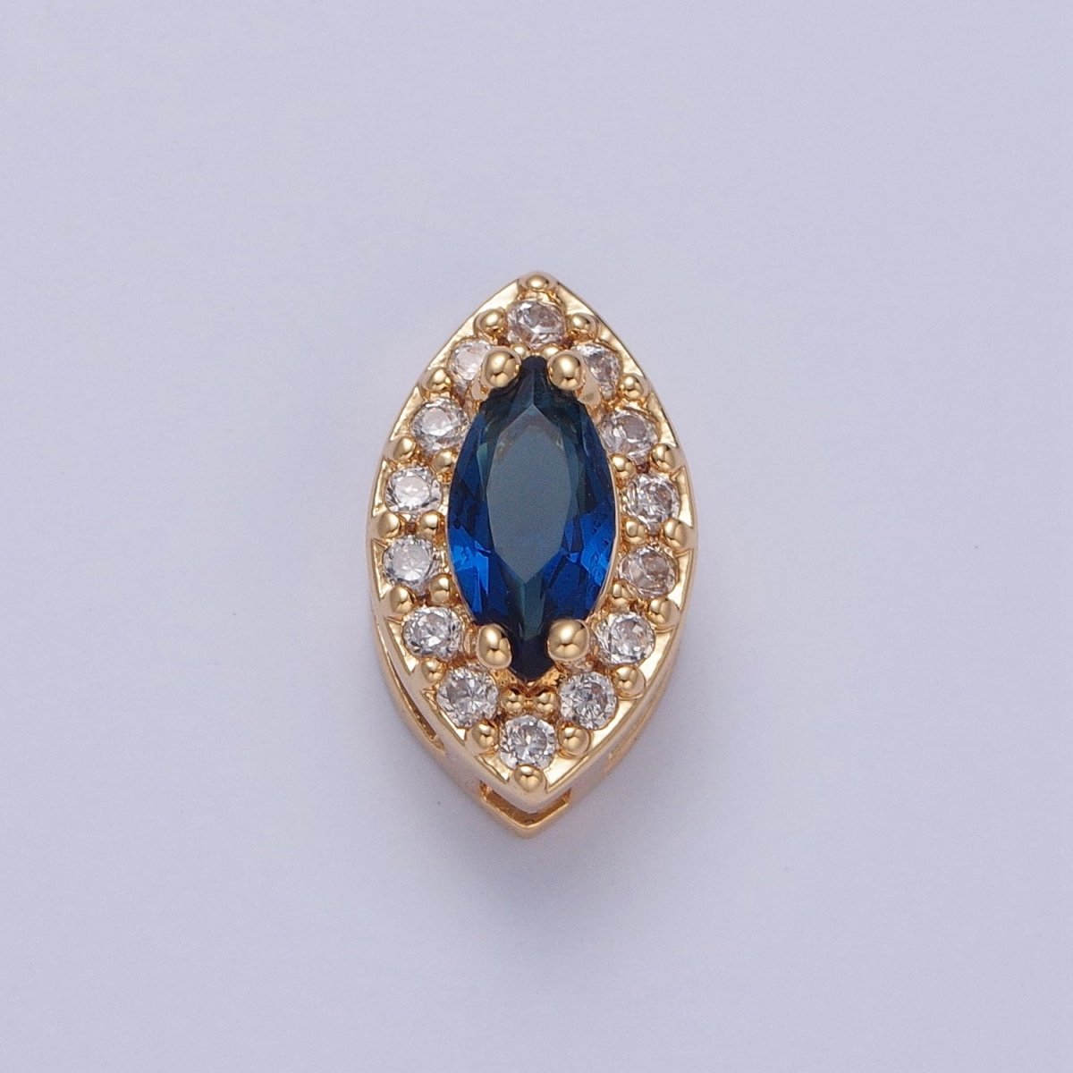 24K Gold Filled Evil Eye Spacer Bead, Micro Pave Multicolor CZ Cubic Zirconia Bead Supply Component For Jewelry Making W-857~W-865 - DLUXCA