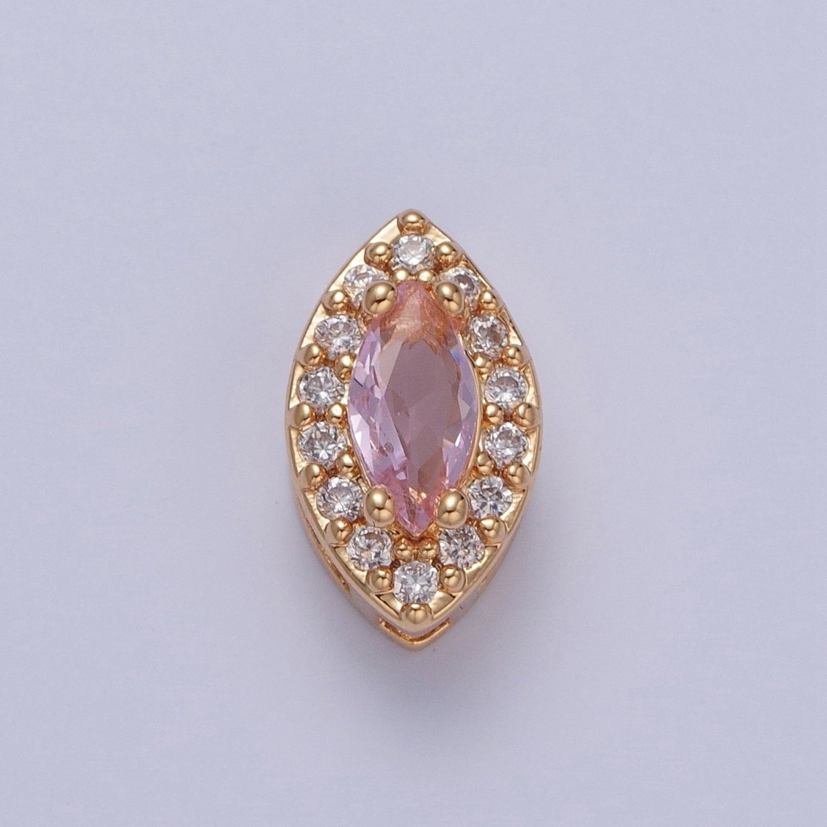 24K Gold Filled Evil Eye Spacer Bead, Micro Pave Multicolor CZ Cubic Zirconia Bead Supply Component For Jewelry Making W-857~W-865 - DLUXCA