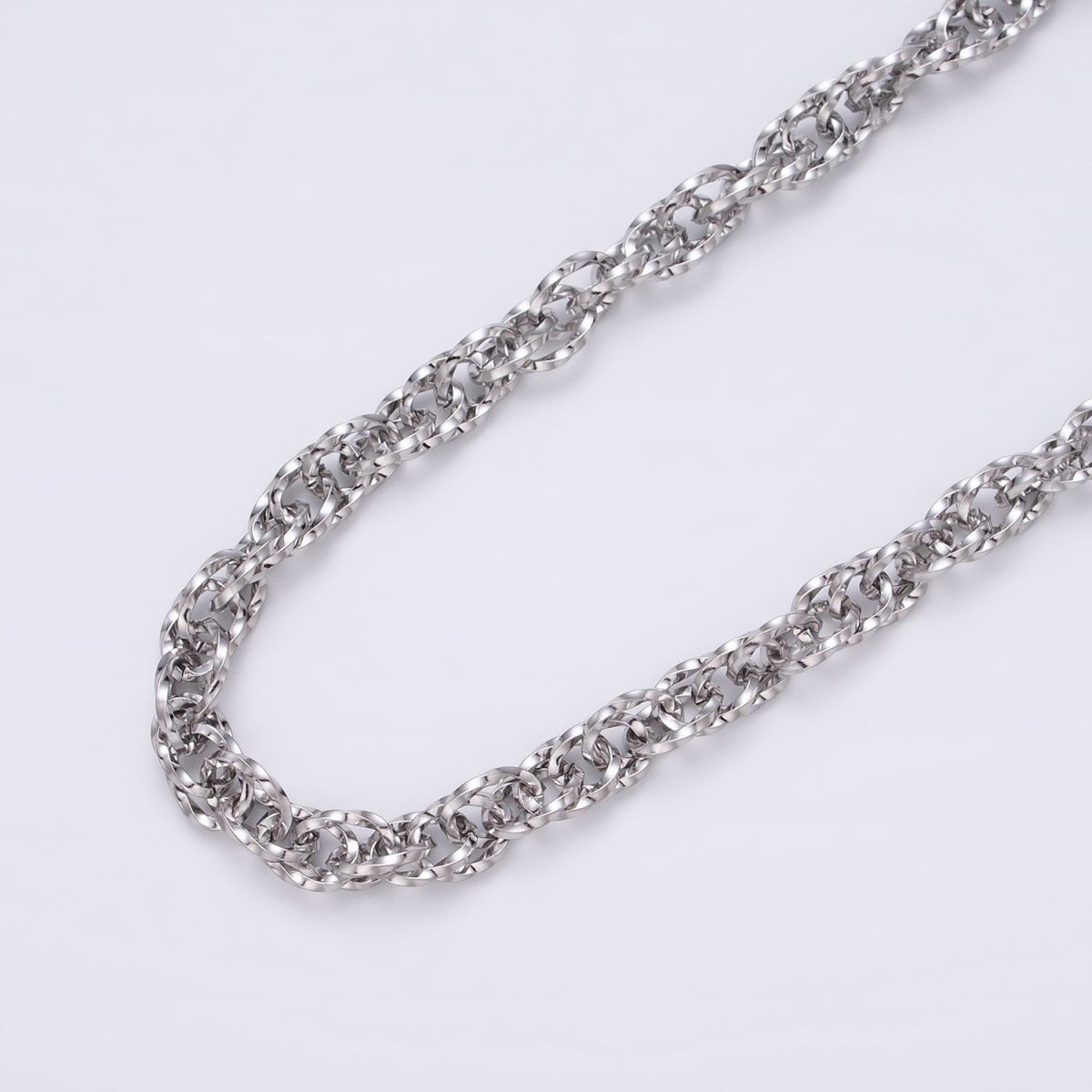 24K Gold Filled Faceted Double PRINCE OF WALES style Chain Link Chunky 24k Gold Filled 6.1mm Unique Cable Chain Link Unfinished Yard Chain in Gold & Silver | ROLL-1307 ROLL-1308 Clearance Pricing - DLUXCA