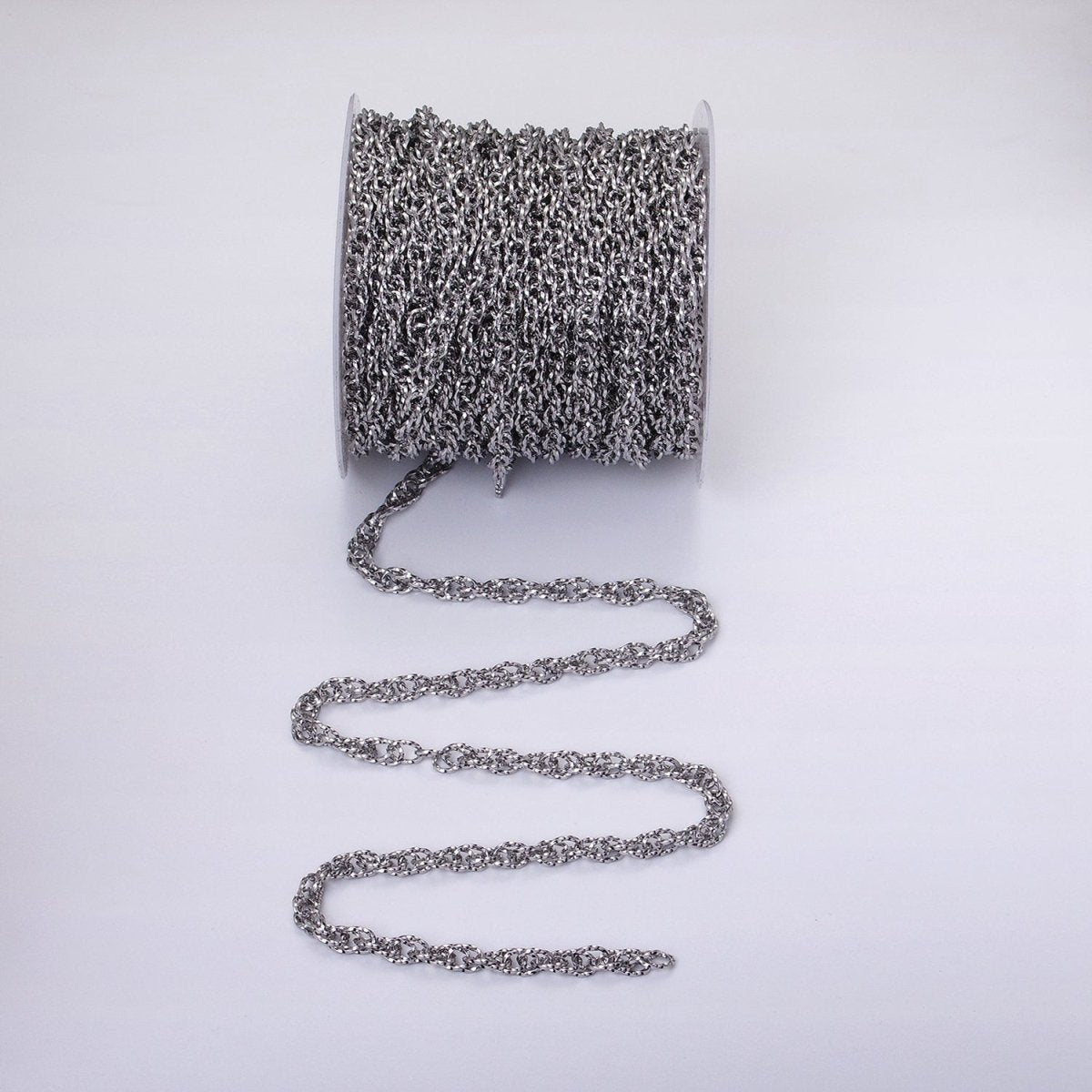 24K Gold Filled Faceted Double PRINCE OF WALES style Chain Link Chunky 24k Gold Filled 6.1mm Unique Cable Chain Link Unfinished Yard Chain in Gold & Silver | ROLL-1307 ROLL-1308 Clearance Pricing - DLUXCA