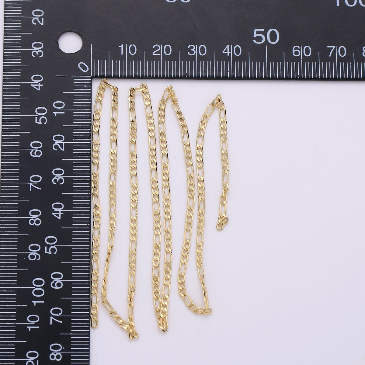 24K Gold Filled Figaro Chain, 2mm Gold Simple FIGARO Chain, Gold Dainty Chain, Bulk Supply Jewelry Chain by Yard for Necklace Anklet | ROLL-160 Clearance Pricing - DLUXCA