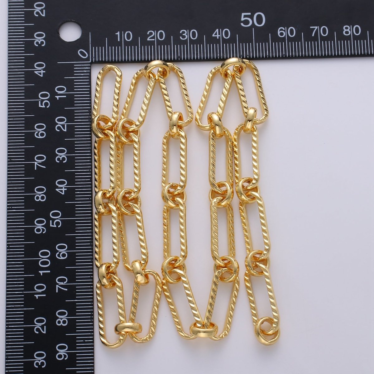 24K Gold Filled Figaro Chain by Yard, Long and short Fancy Chain, Wholesale bulk Roll Chain Jewelry Making 11x8mm | ROLL-234 Clearance Pricing - DLUXCA