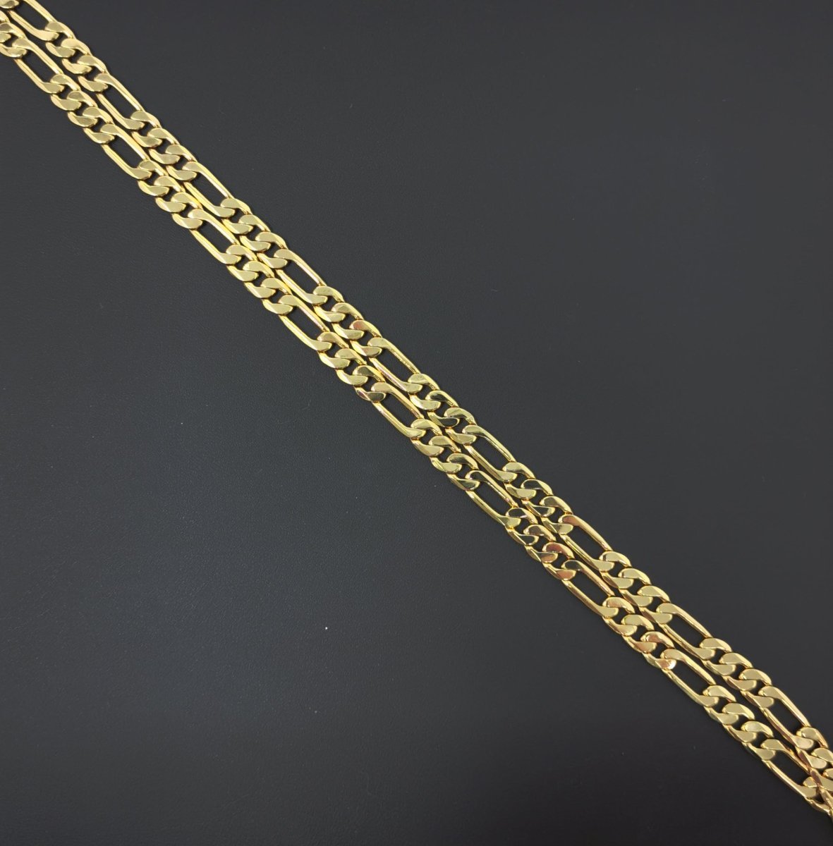 24K Gold Filled Figaro Chain Necklace, 17.8 inch Figaro Finished Necklace For Jewelry Making, 6mm Figaro Necklace w/ Lobster Clasps | CN-951 Clearance Pricing - DLUXCA