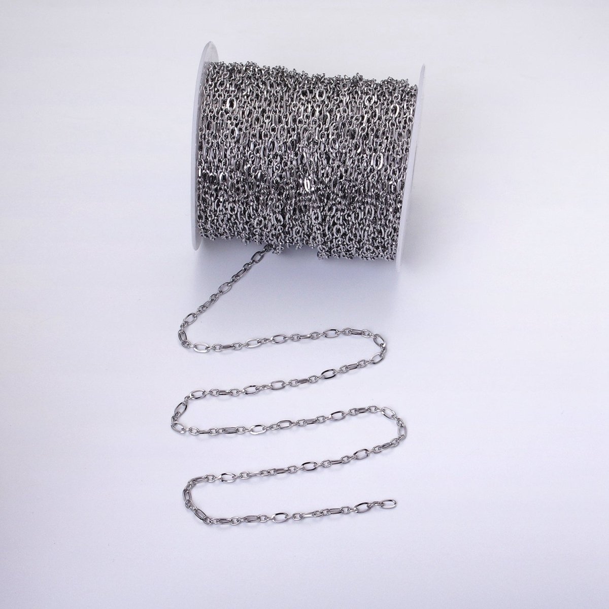 24K Gold Filled Figaro Long and Short Fancy Chain 3.5 mm Dainty Cable Link Unfinished Chain by Yard | ROLL-1295 ROLL-1296 Clearance Pricing - DLUXCA