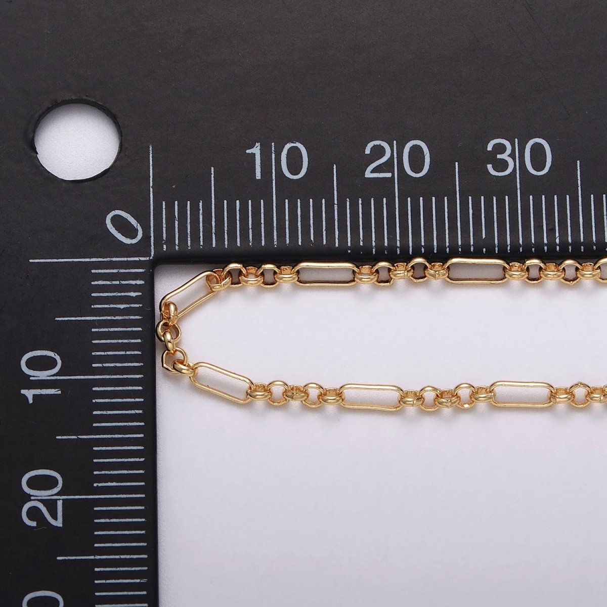 24k Gold Filled Figaro Long and Short Fancy Chain Triple, Double Rolo Link Unfinished Chain in Gold & Silver | ROLL-1061, ROLL-1062, ROLL-1085, ROLL-1084 Clearance Pricing - DLUXCA