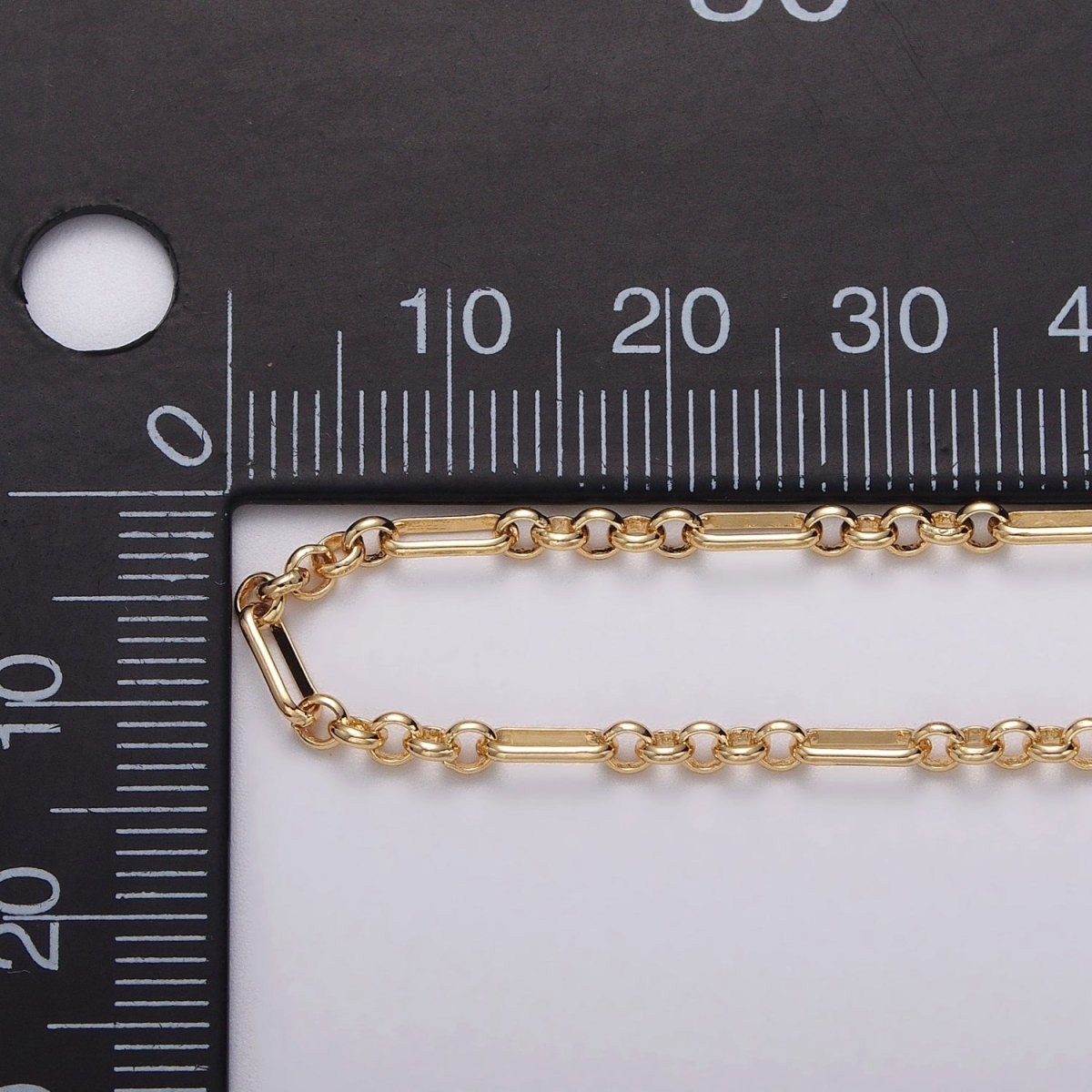 24k Gold Filled Figaro Long and Short Fancy Chain Triple, Double Rolo Link Unfinished Chain in Gold & Silver | ROLL-1061, ROLL-1062, ROLL-1085, ROLL-1084 Clearance Pricing - DLUXCA