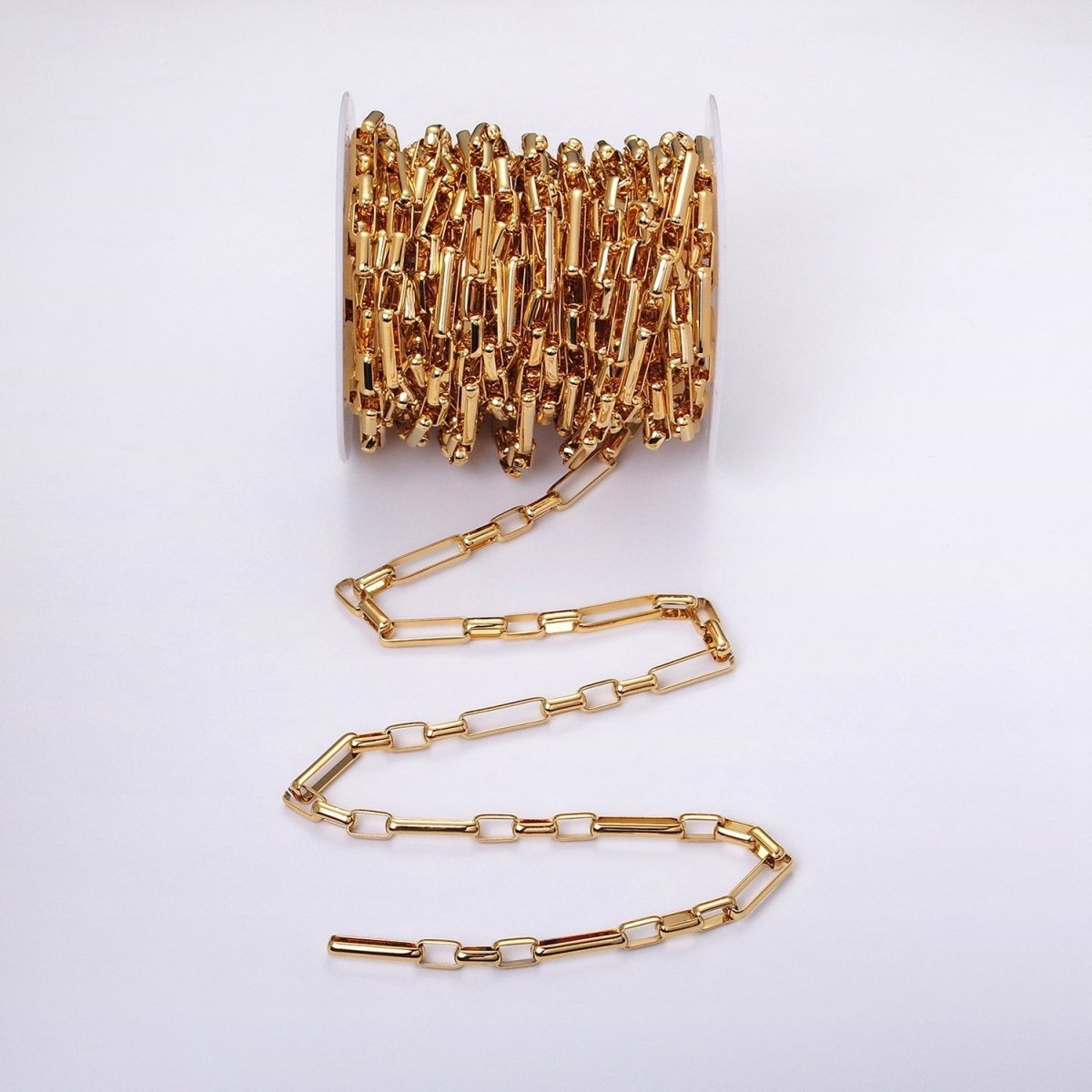 24k Gold Filled Figaro Long and Short Fancy Unfinished Yard Chain in Gold & Silver | ROLL-1322 Clearance Pricing - DLUXCA