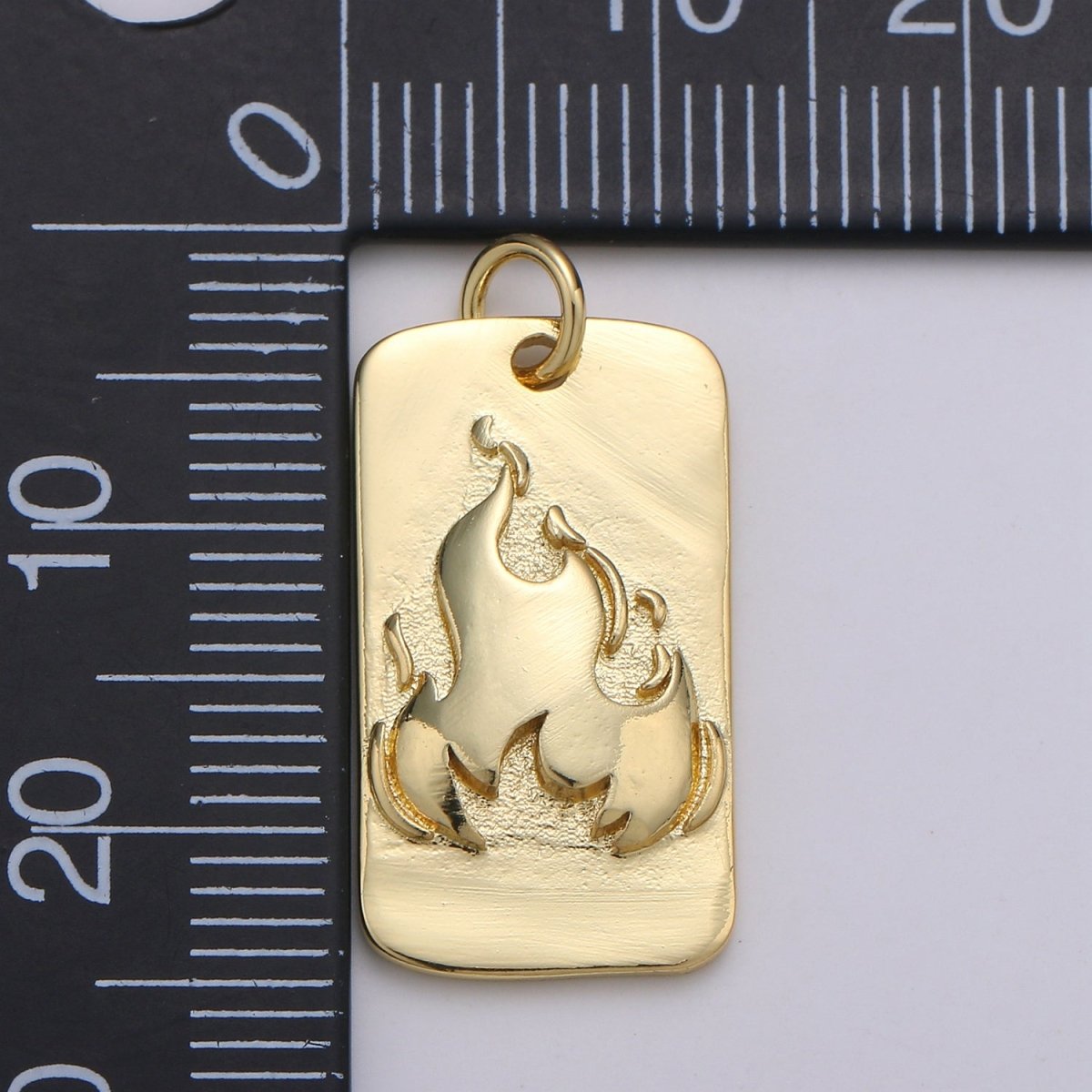 24K Gold Filled Fire Rectangle Charm D-926 - DLUXCA