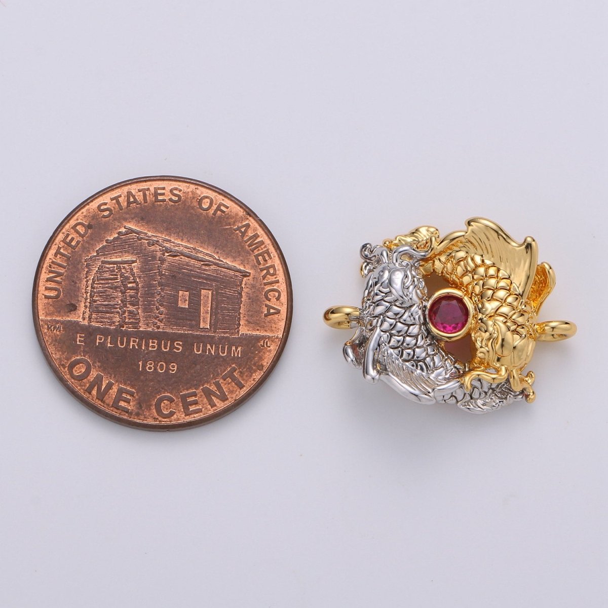 24K Gold Filled Fish koi Spacer, Lucky Fish Beads For Bracelet Charm Bead Connector Pendant Finding For Jewelry Making F-430 - DLUXCA