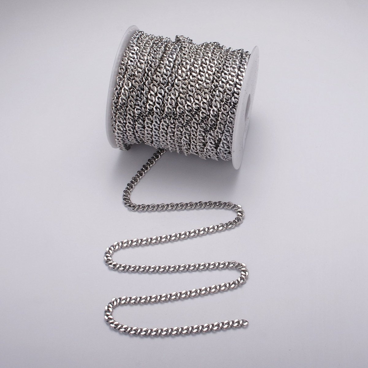 24k Gold Filled Flat Double Curb Figaro Eight Designed Unfinished Chain by Yard in Gold & Silver | ROLL-1053, ROLL-1107 Clearance Pricing - DLUXCA