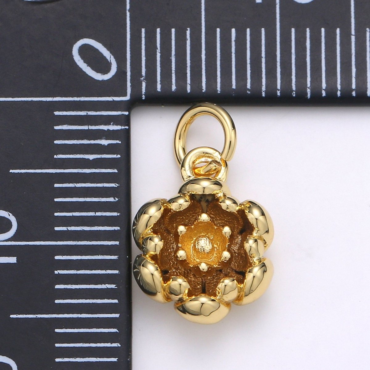 24K Gold Filled Flower Charm E-073 - DLUXCA