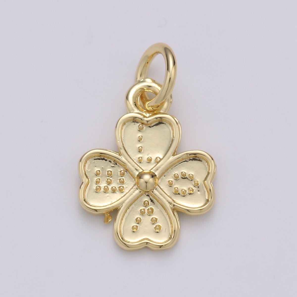24K Gold Filled Four Clover Charm E-021 - DLUXCA