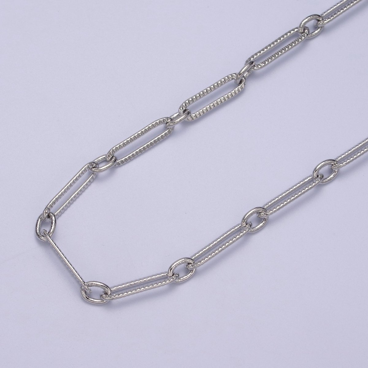 24k Gold Filled Gold Cable Paperclip Chain by Yard, Link Cable Thick Elongated Chain, Wholesale Bulk Roll Chain Jewelry Making, 18.7X5.1mm Textured Paper Clip Chain | ROLL-609, ROLL-610 Clearance Pricing - DLUXCA