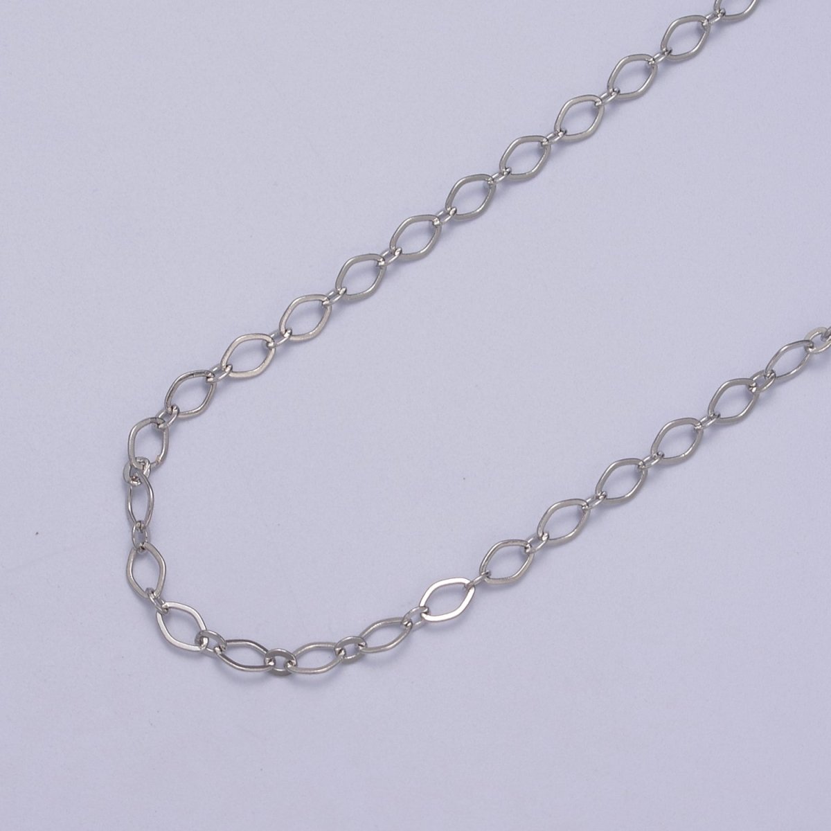 24k Gold Filled Gold Oval Rhombus Chain by Yard, Oval Link, Wholesale Bulk Roll Chain for Jewelry Making, Width 3.3mm | ROLL-611 ROLL-612 - DLUXCA