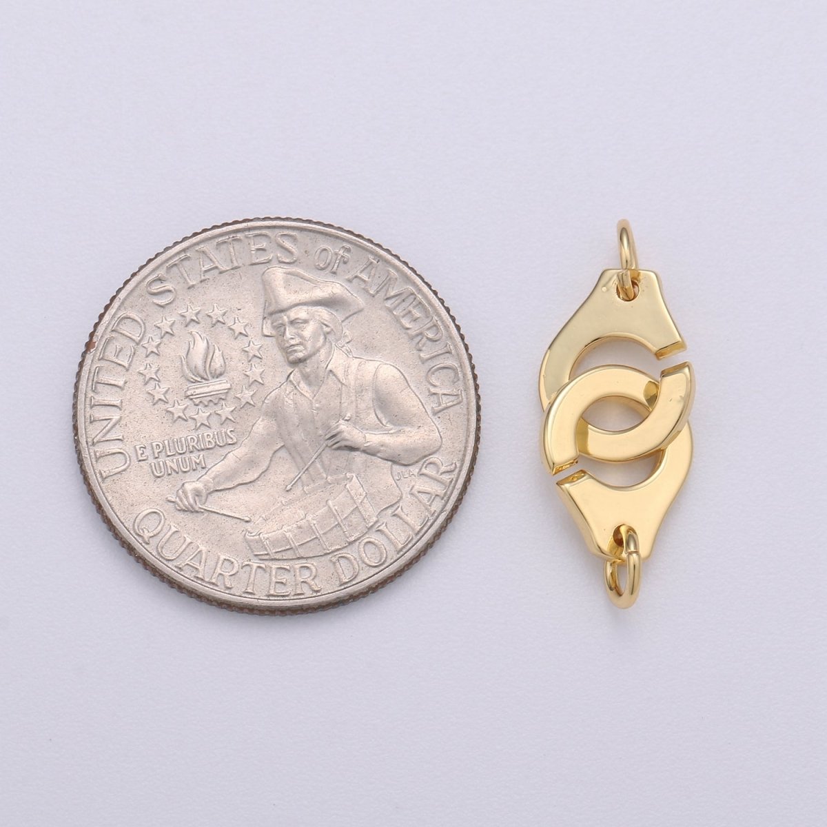 24k Gold Filled HandCuff Connector Dainty Gold Handcuff Charm Connectors, Gold Link Necklace Bracelet Connector for Jewelry Making Supply K-403 - DLUXCA