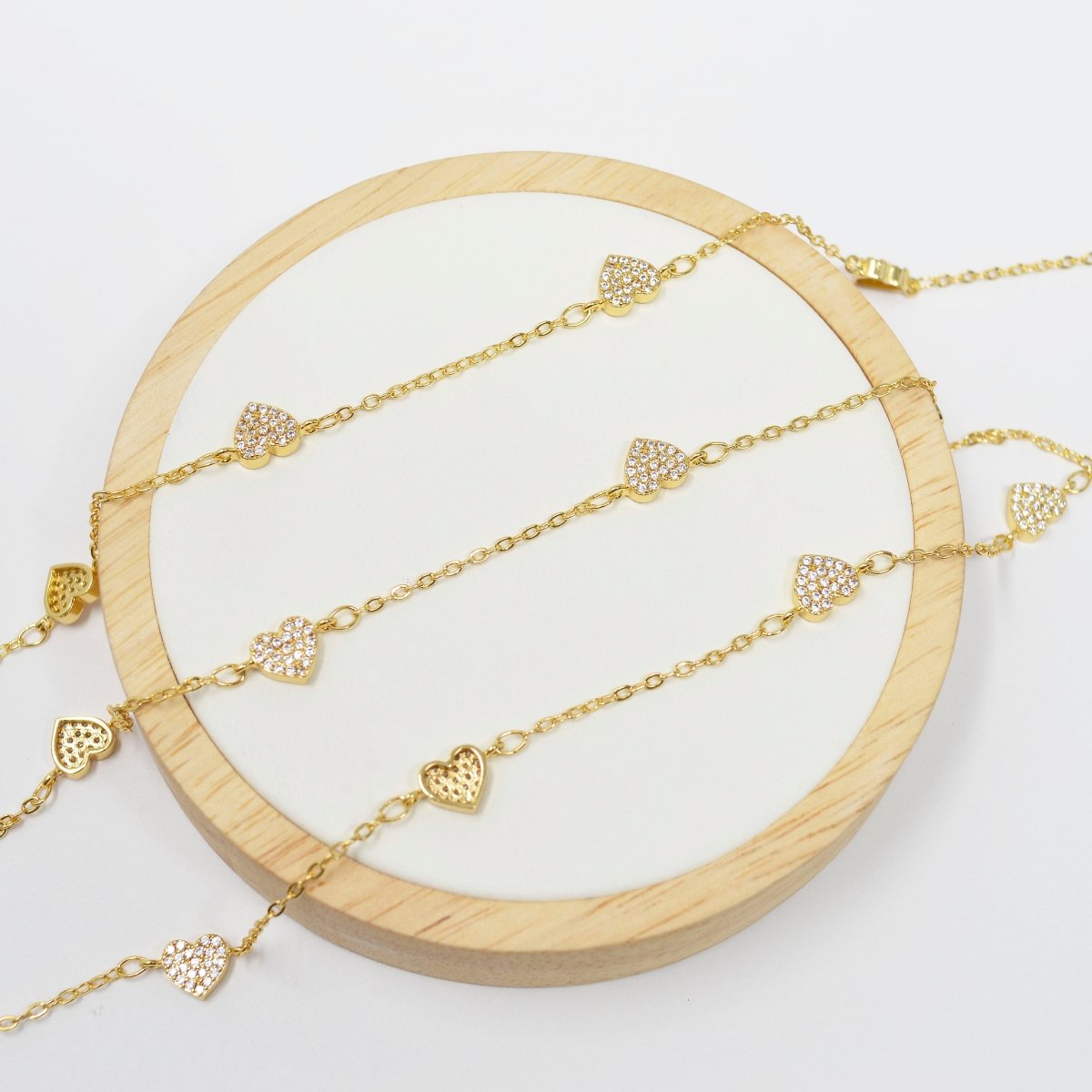 24K Gold Filled Heart Charm CABLE Roll Chain Sold by Yard For Jewelry Making, Necklace Bracelet Anklet Supply Component | ROLL-420 Clearance Pricing - DLUXCA