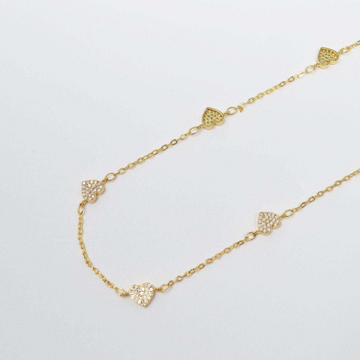 24K Gold Filled Heart Charm CABLE Roll Chain Sold by Yard For Jewelry Making, Necklace Bracelet Anklet Supply Component | ROLL-420 Clearance Pricing - DLUXCA