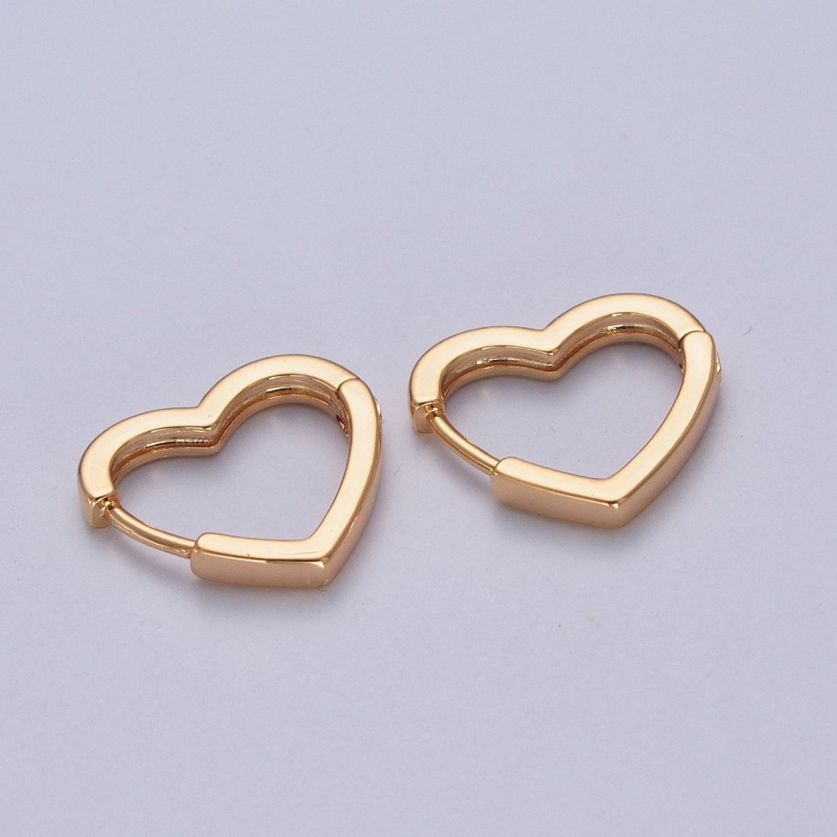 24K Gold Filled Heart Love For Huggie Hoop Earrings, Valentine Cubic Zirconia Earrings P356 P357 P358 - DLUXCA