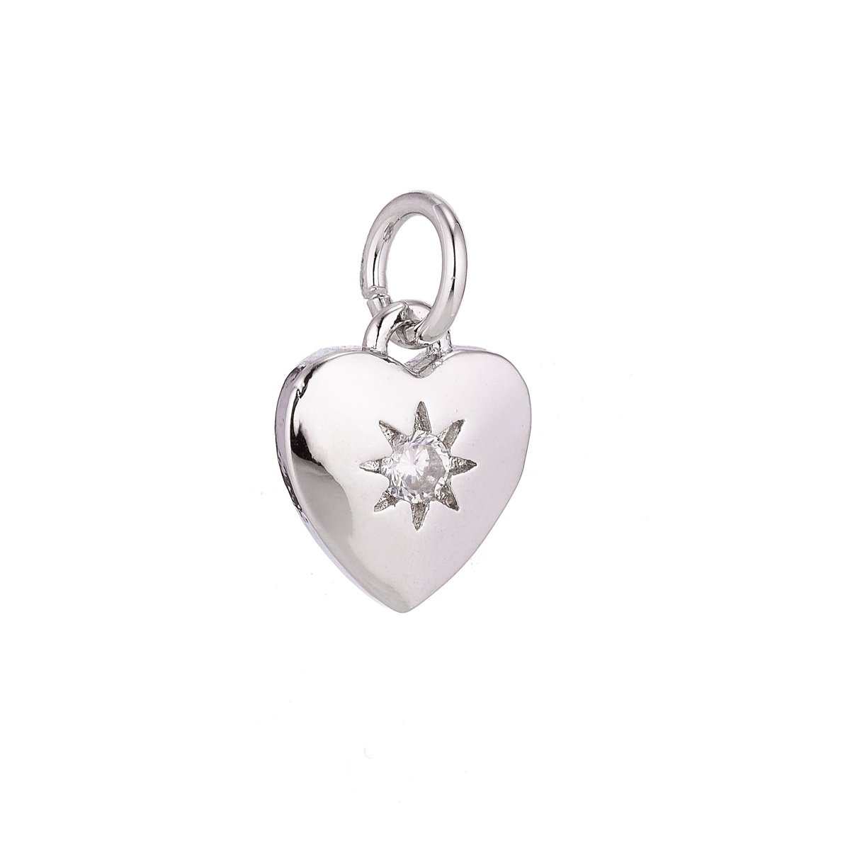 24k Gold Filled Heart of Gold, Star, White Gold Cubic Zirconia Charm Pendant C-047 W-175 - DLUXCA